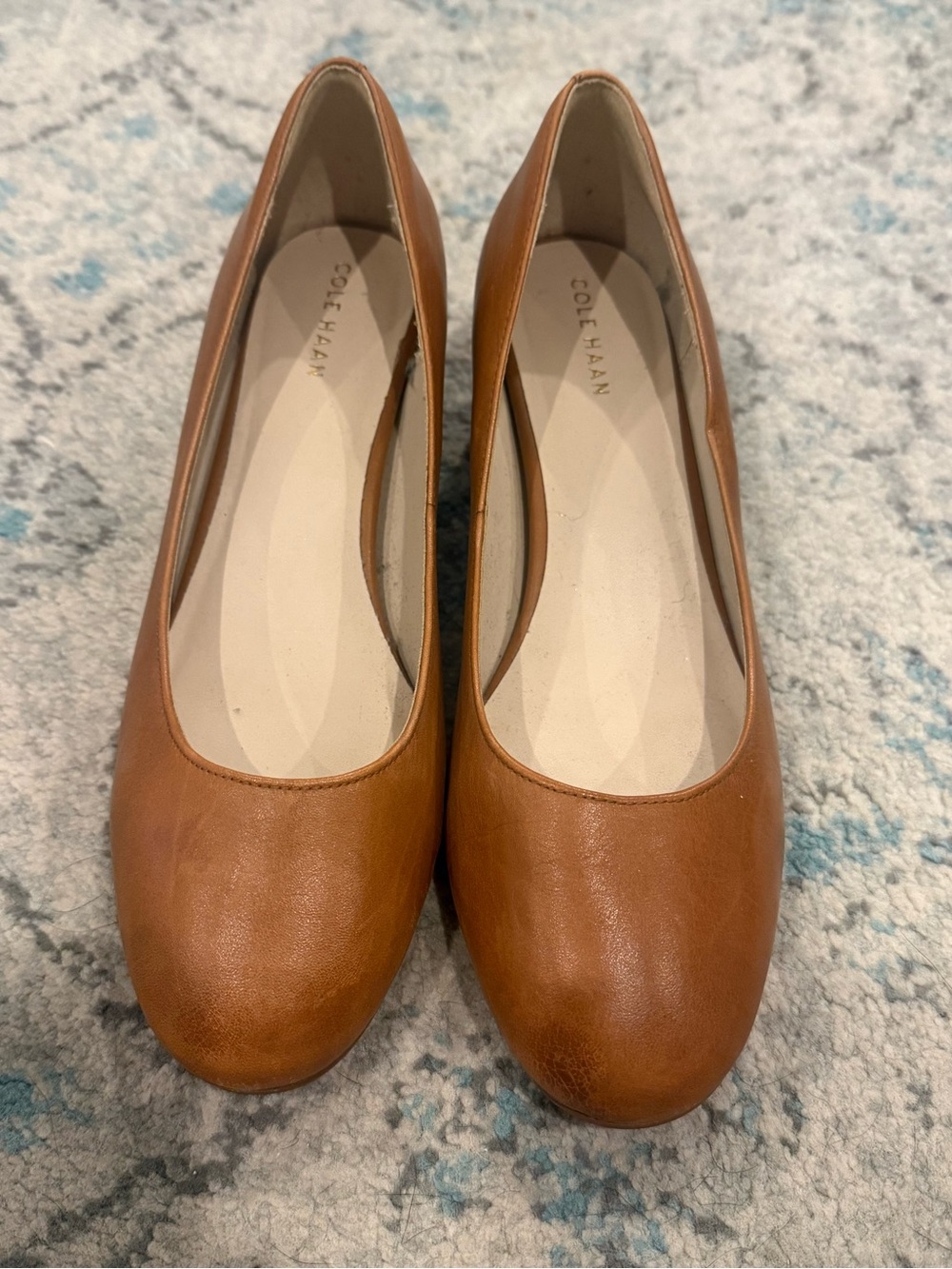 Cole Haan Women's Tan Leather Round-Toe Flats - size 8